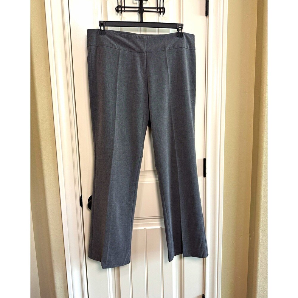 Kenneth Cole Gray Wide Leg Career Trousers Dress Pants Size 14 Short Stretch
